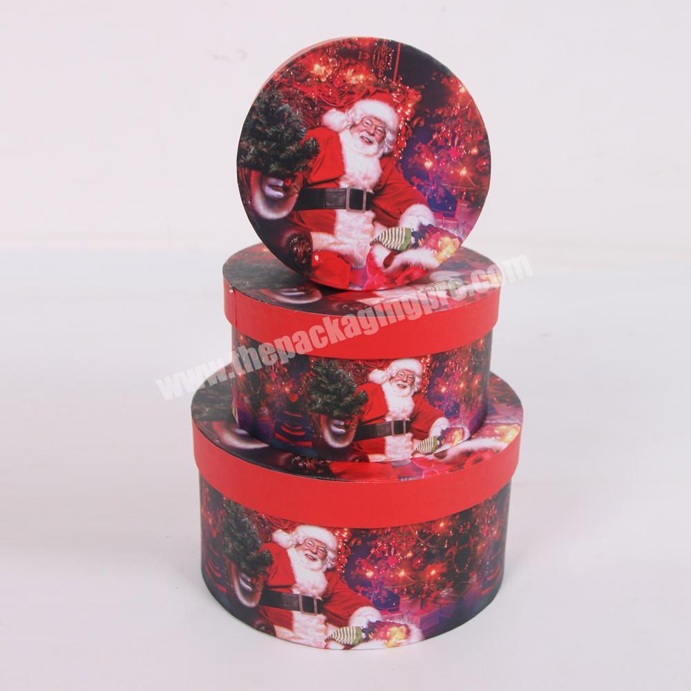 Shihao 2247 Santa gift boxes round shaped box 3 PCS set