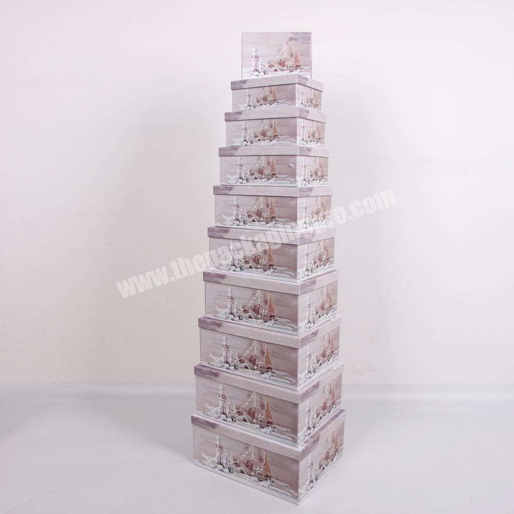 Shihao 605 Rectangle Rigid Gift Boxes Nested Set of 10pcs