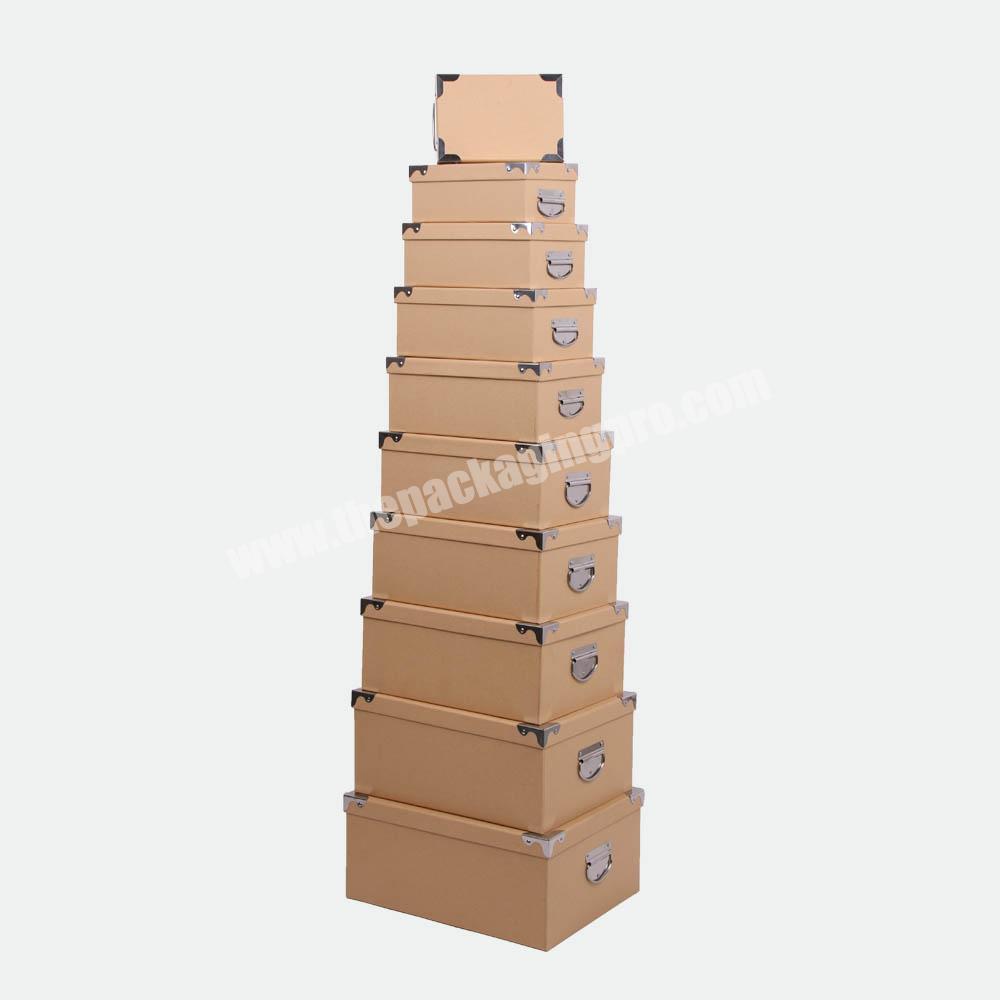 Shihao  608 Kraft Paper Boxes With Metal Corner and Handle