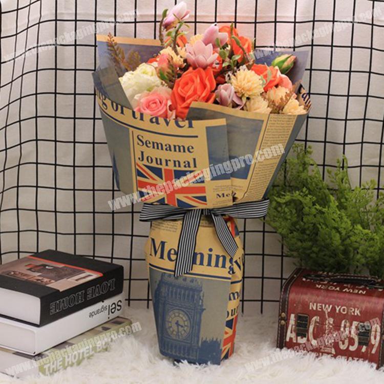 Shinewrap Custom Printed Kraft Newspaper Types Of Gift Wrapping Paper Flower Wrapper Manufacturer