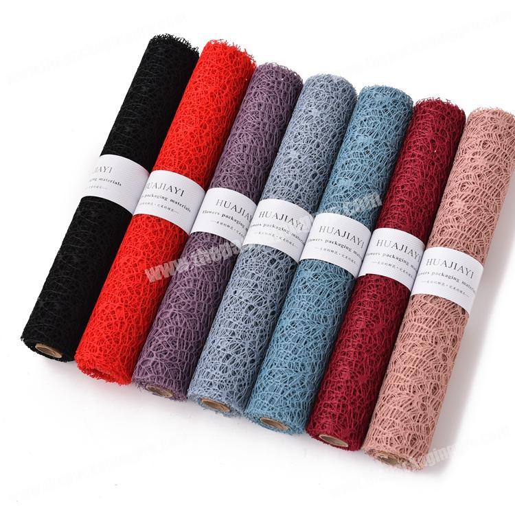 Shinewrap Jacquard Design Polyester Mesh Gift Floral Wrapping Paper Roll