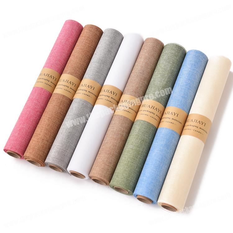 Shinewrap Polyester Jute Colorful Linen Gfit Wrapping Paper Roll