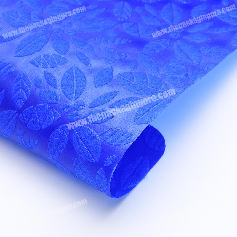Shinewrap  Waterproof  58x53cm Blue Packing Flower Bouquet Wrapping Paper With Non-Woven