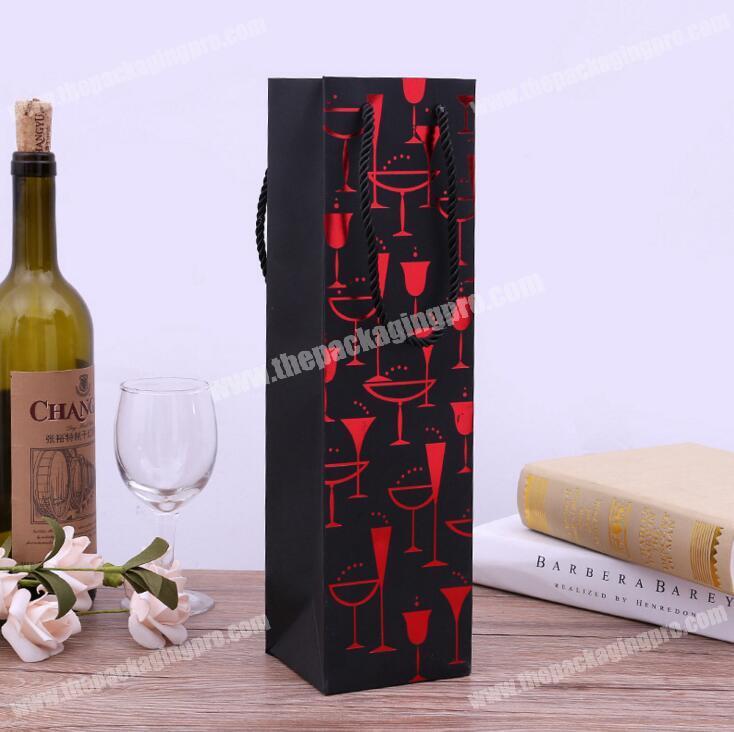 Shopping websites high quality custom paper wine bag,design paper bag,paper bag black