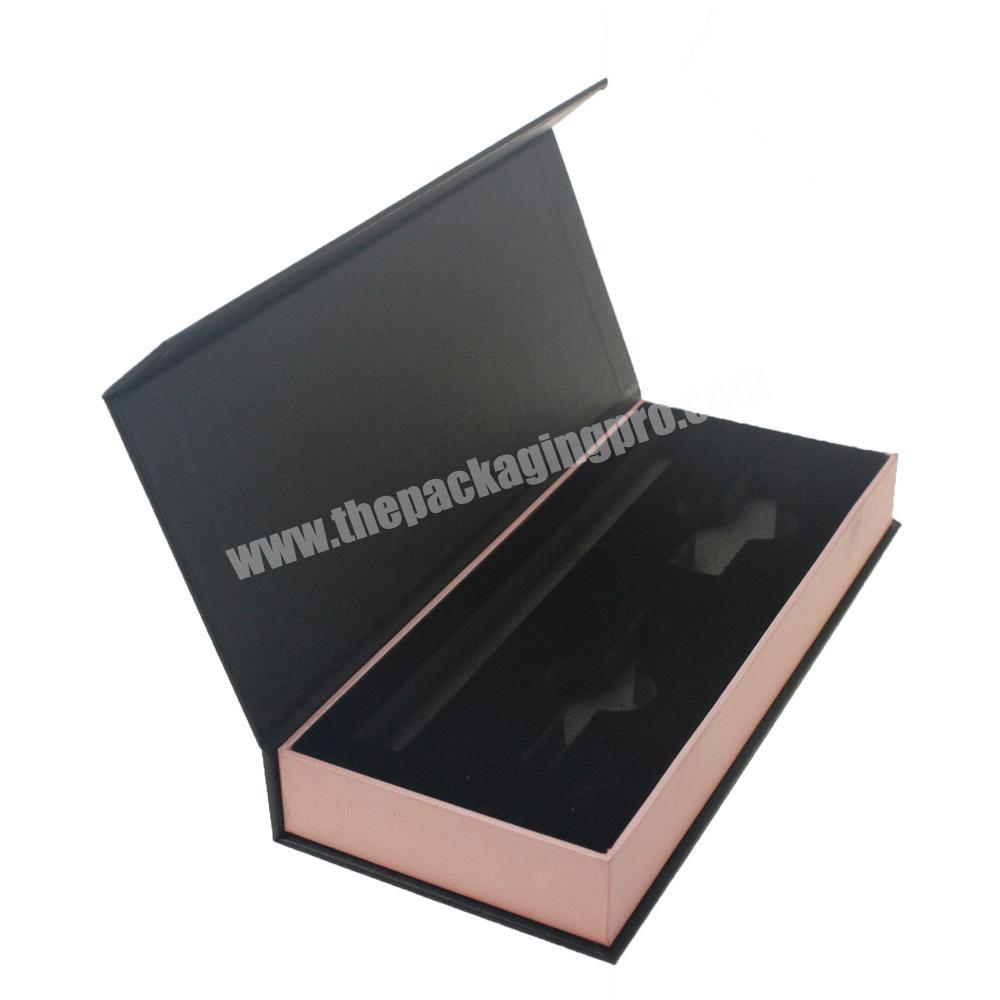 Silver Foil Pink Black Luxury Cosmetic Cardboard Book Box Packaging suppliers
