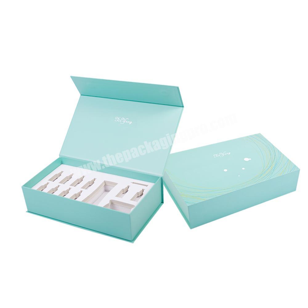 silver logo custom cardboard cosmetic beauty packaging self-care subscription boxes