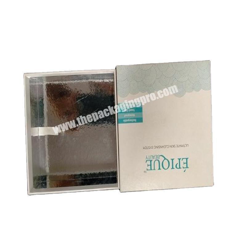 Silver paper cards laminated sliding draw shape small gift boxes bulk