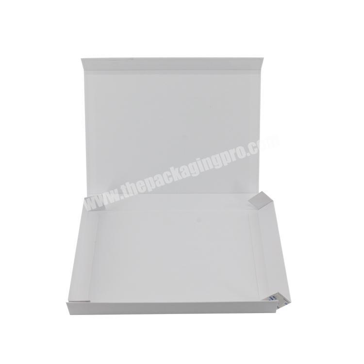 Simple design white gift custom packaging magnetic folding two piece pants set packaging box