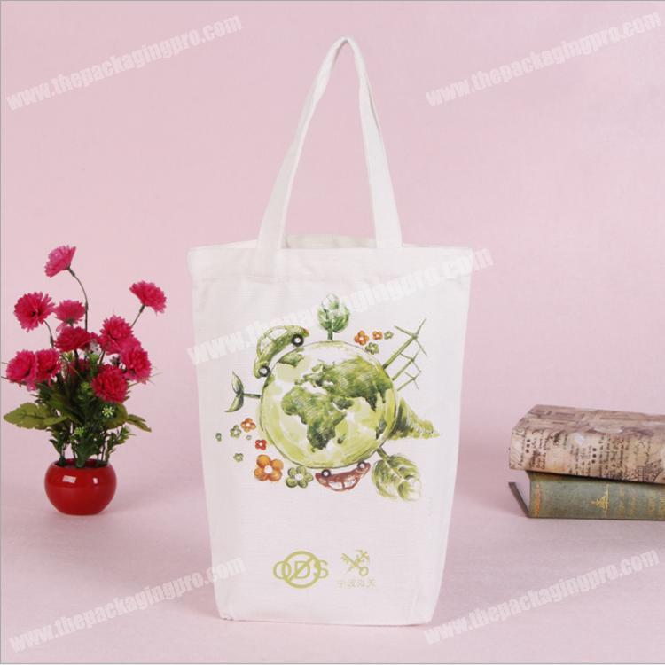 Simple Ecology Organic Reusable Farmers Market Shopping Bag Cotton Canvas Screenprinted