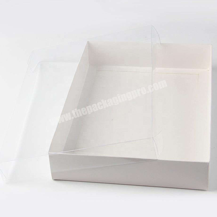Simple paper box window transparent PVC covered box gift packing