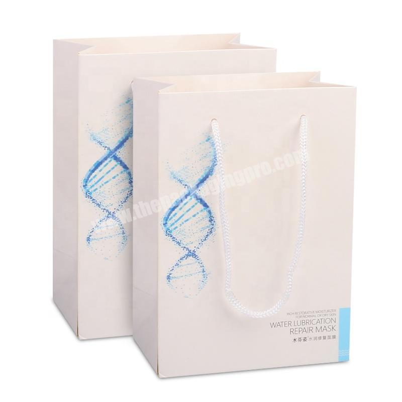 Skin care cosmetic products clothing store paper carry packaging bag custom printed