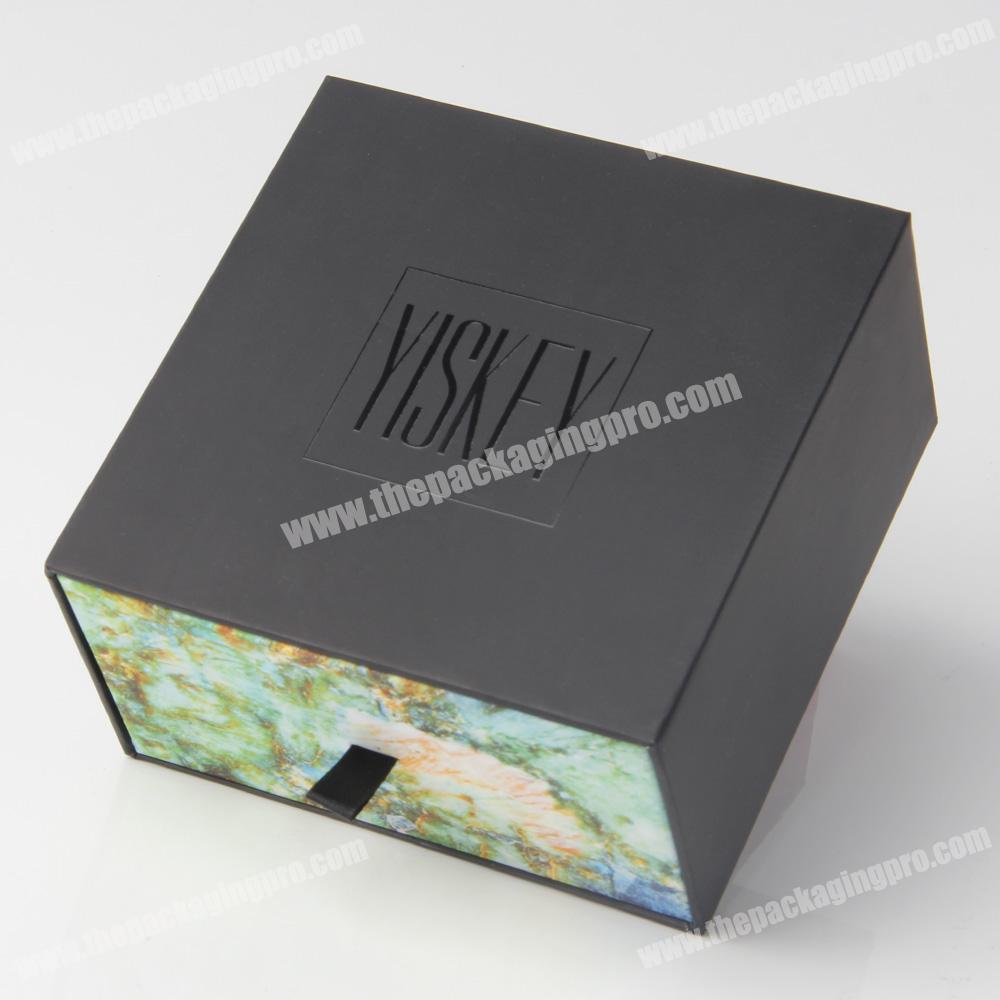 slide out black drawer cardboard paper gift packaging box for perfume