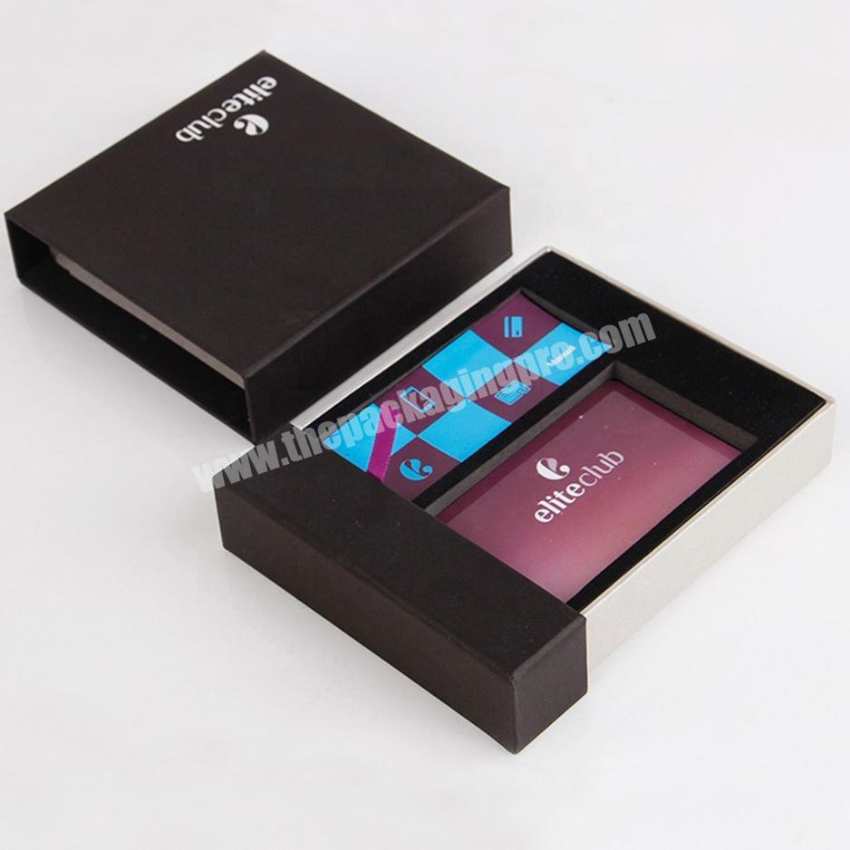 slide out drawer plastic credit card gift box with EVA insert
