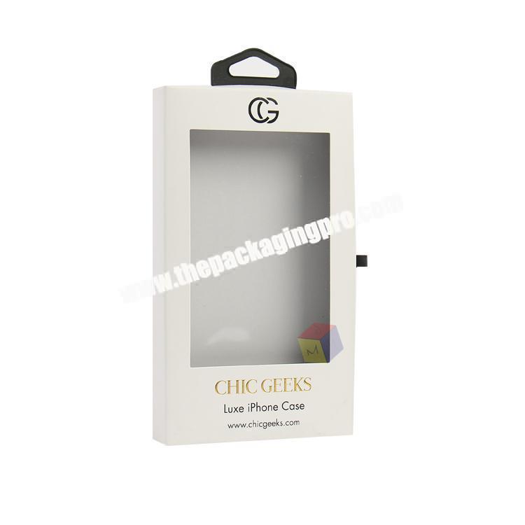 sliding open box for phone case packaging with window