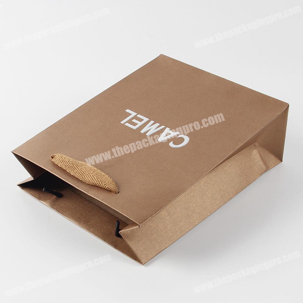 sliver logo fancy custom gift paper packaging bags with handles