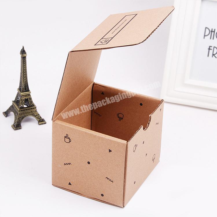 Small custom design corrugated folding shipping paper gift coffee cup box