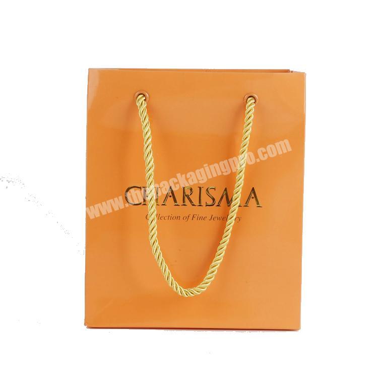 Small custom print logo paper bag with twisted handle