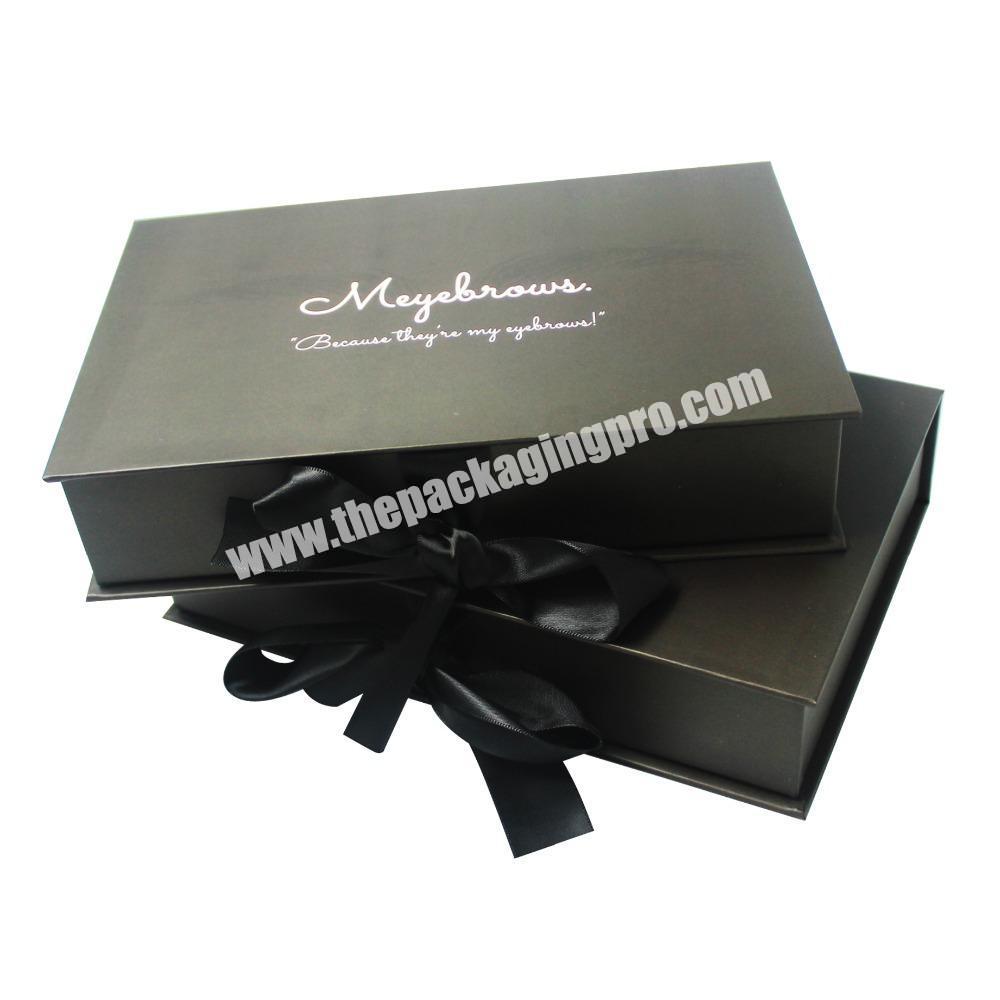 Small Fancy Custom Logo Printed Foldable Black Cardboard Cosmetic Paper Boxes