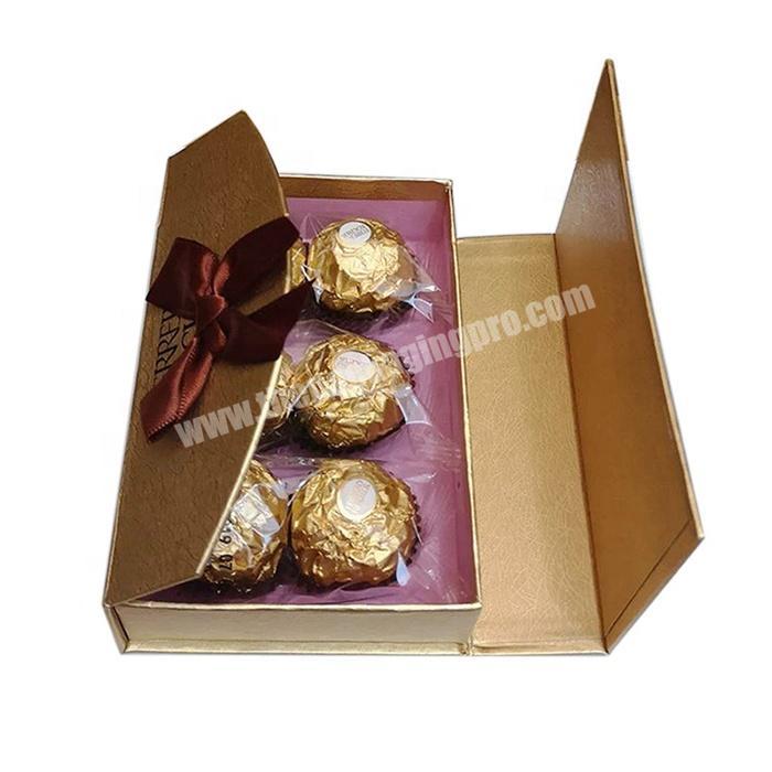 Small gold paper packaging gift box for chocolate