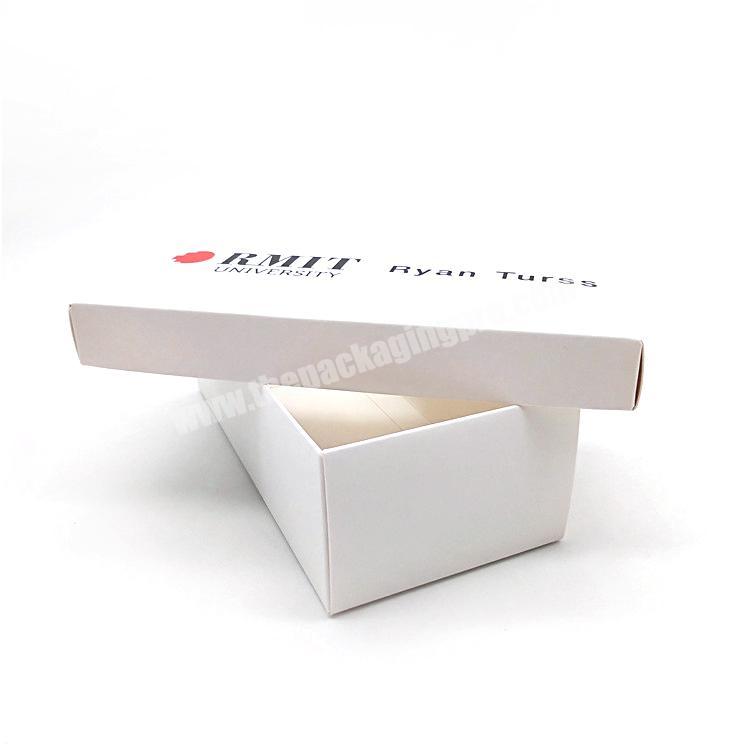 Small luxury plain cardboard paper white box with lid