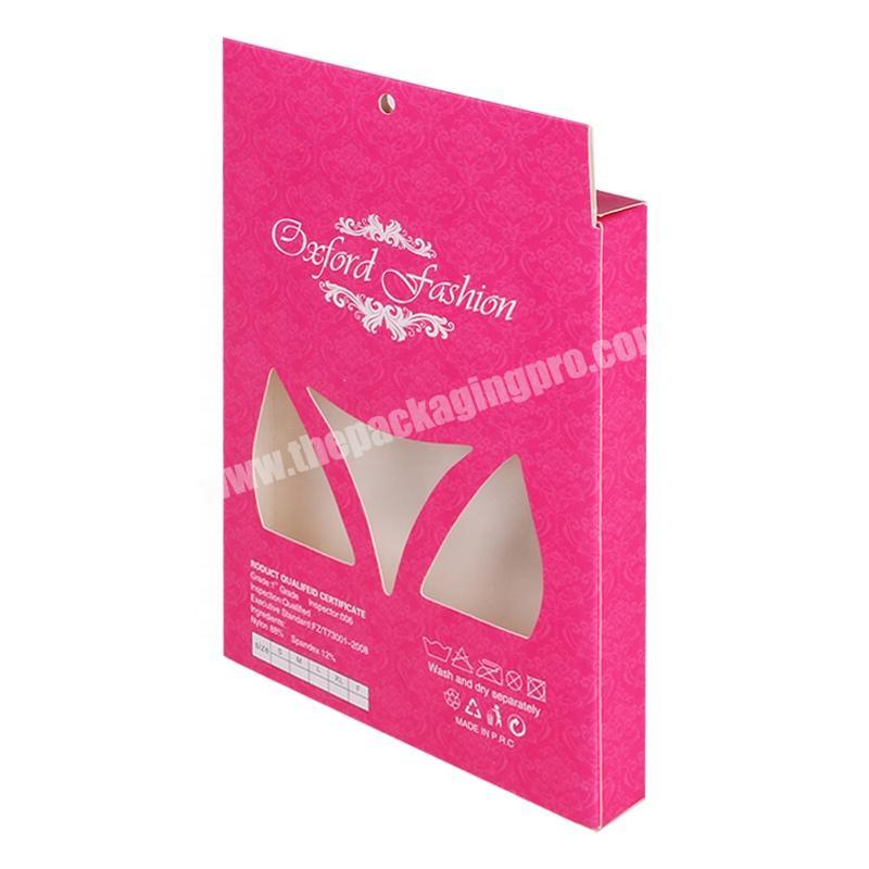 Small pink retail hanger hole panties paper packaging box has die