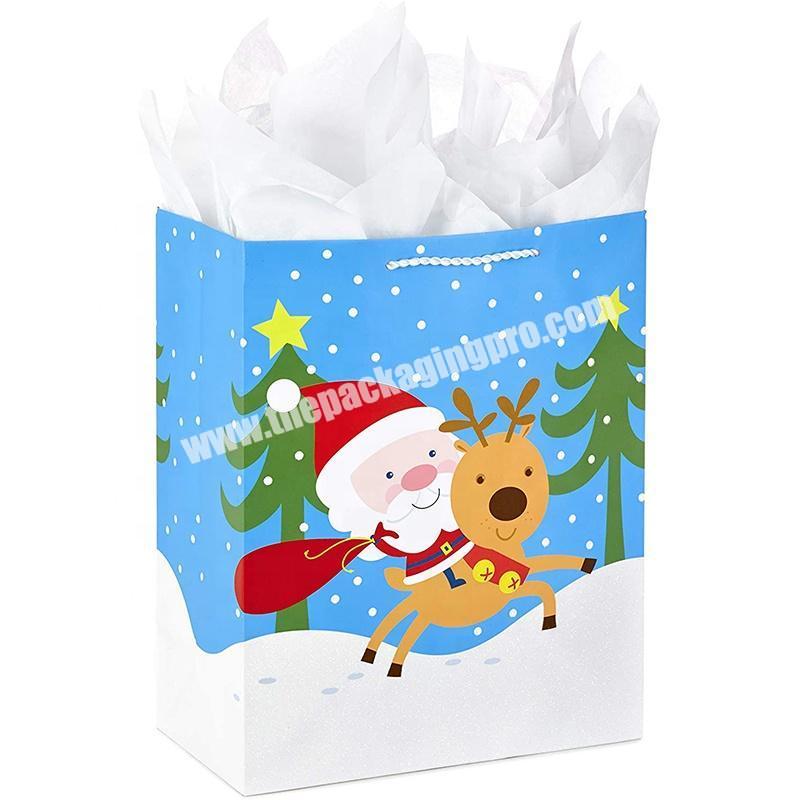 Small size return gift packing costume christmas paper bags with logo