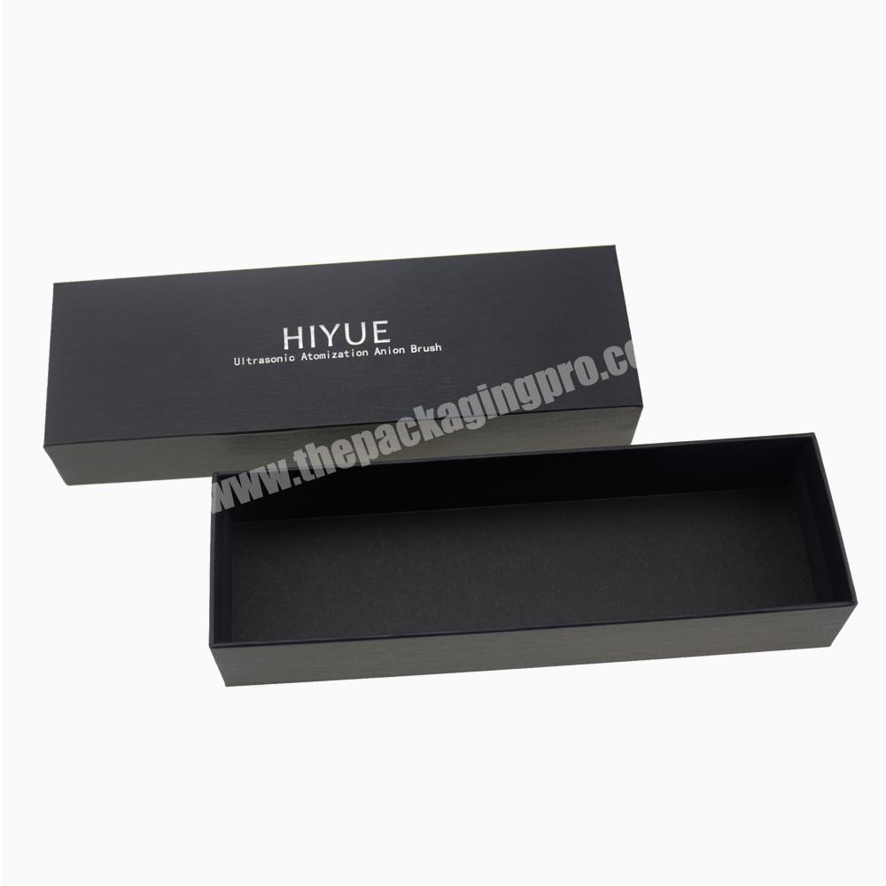 Small Size  Sliver Stamping Logo Cardboard Packaging Black Paper Gift Box