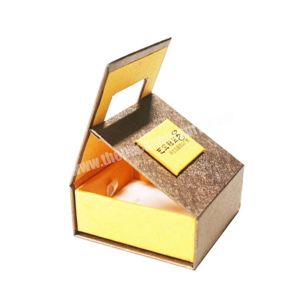 Small size unique jewelry packaging with velvet holder magnet closure box