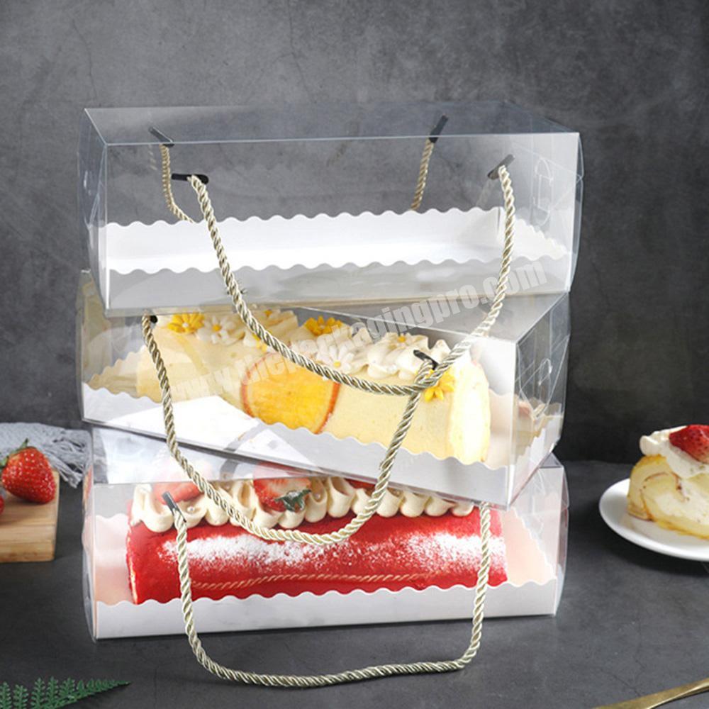 Small Wedding Macaroon Chocolate Candy Cake Plastic Transparent Boxes Wholesale For Cake With Handle