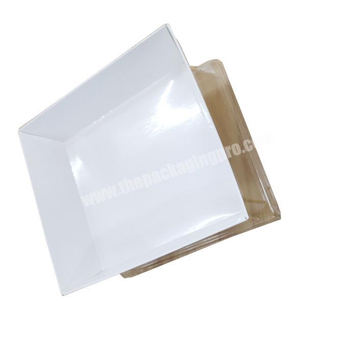 Small White Paper Cardboard Party Gift Craft Bakery Cookies Candy Packing Boxes with Clear PVC Cover