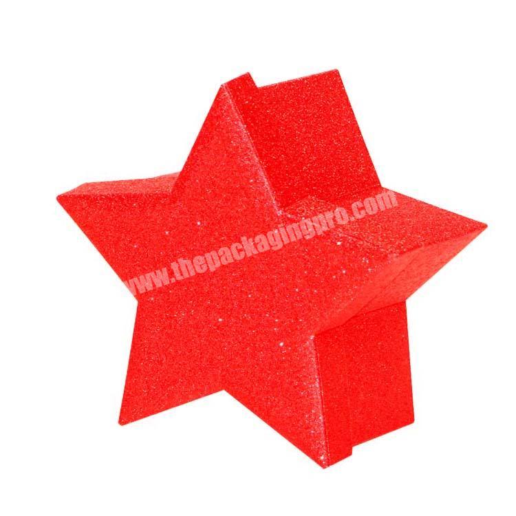 Special Christmas red glitter star Rigid Gift packaging boxes
