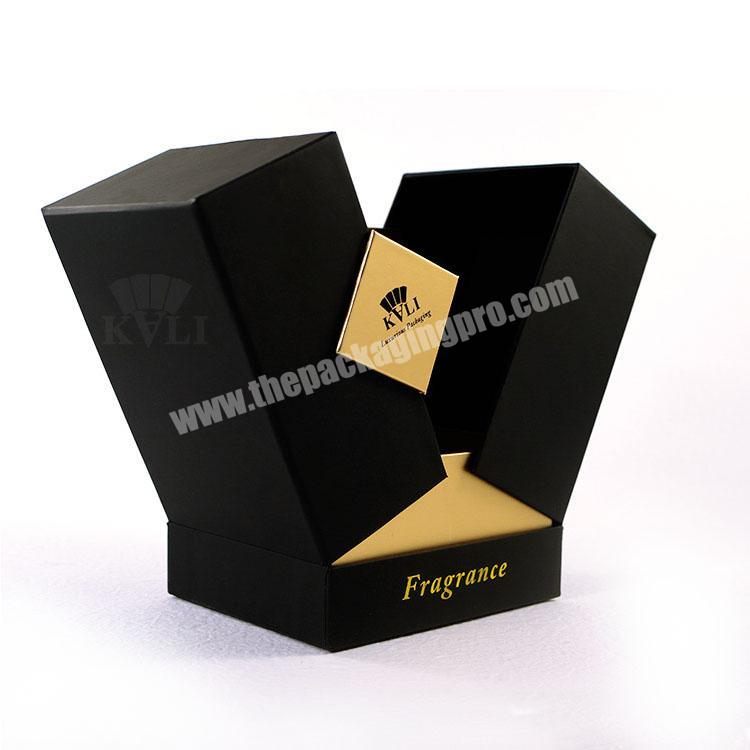 Special Design Soft Touching Custom Black Luxury Perfume Box Packaging