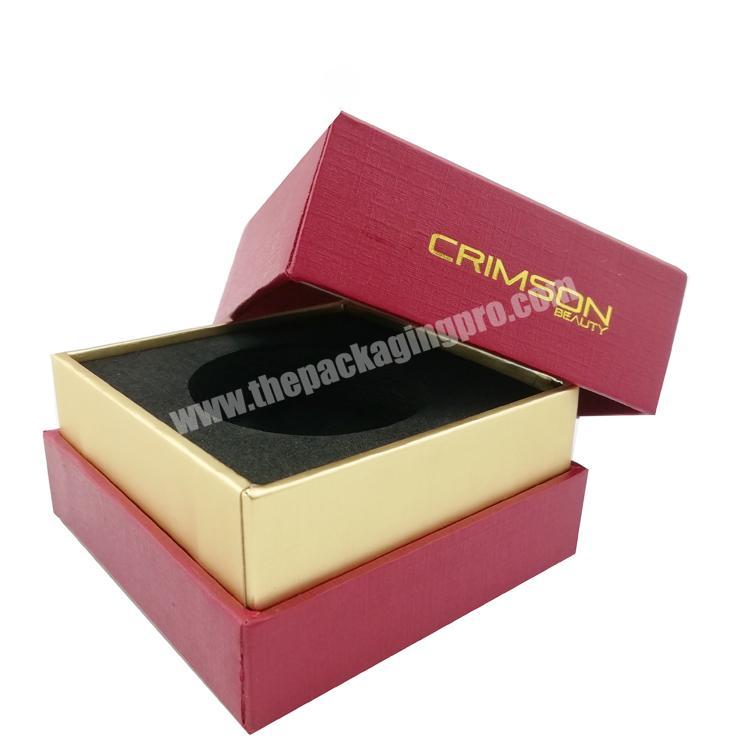 special texture lid and base gold stamp logo face cream package paper box