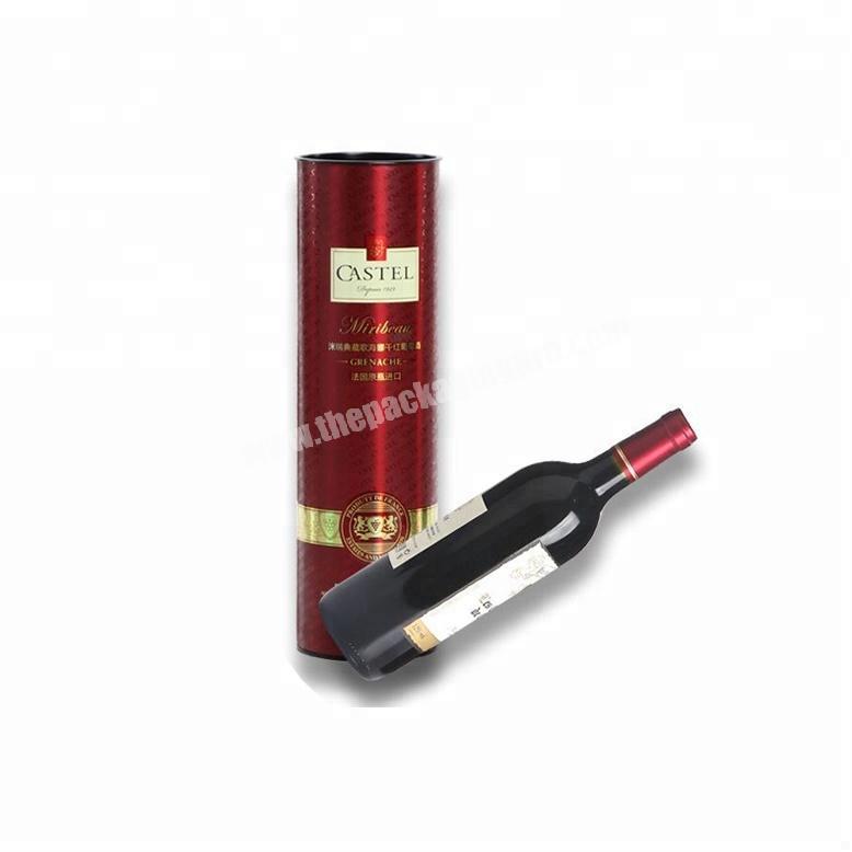 Specialize in cylinder liquor gift box paper tube packaging for wine bottle package