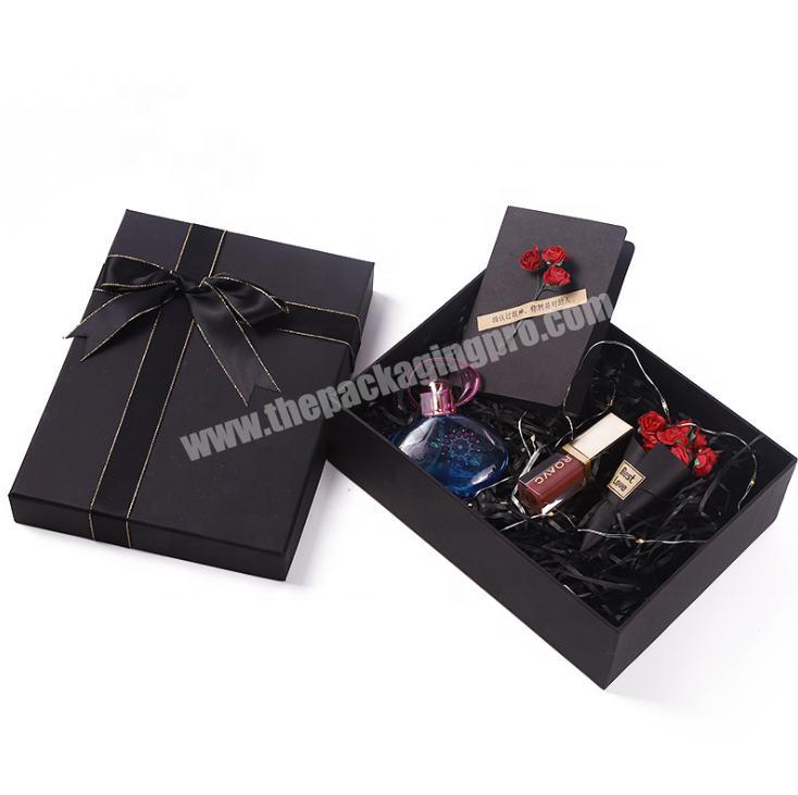 Spot black bowknot gift packaging lipstick perfume box cola mooncake box custom