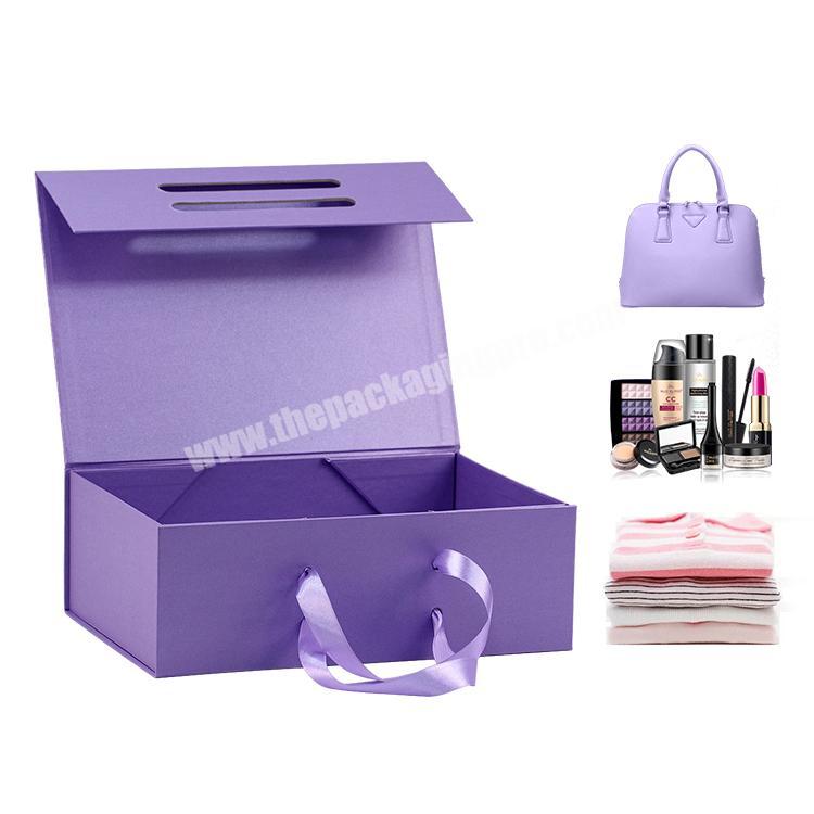 Spot Wholesale Foldable Magnetic Packaging Hair Box With Ribbon Closure