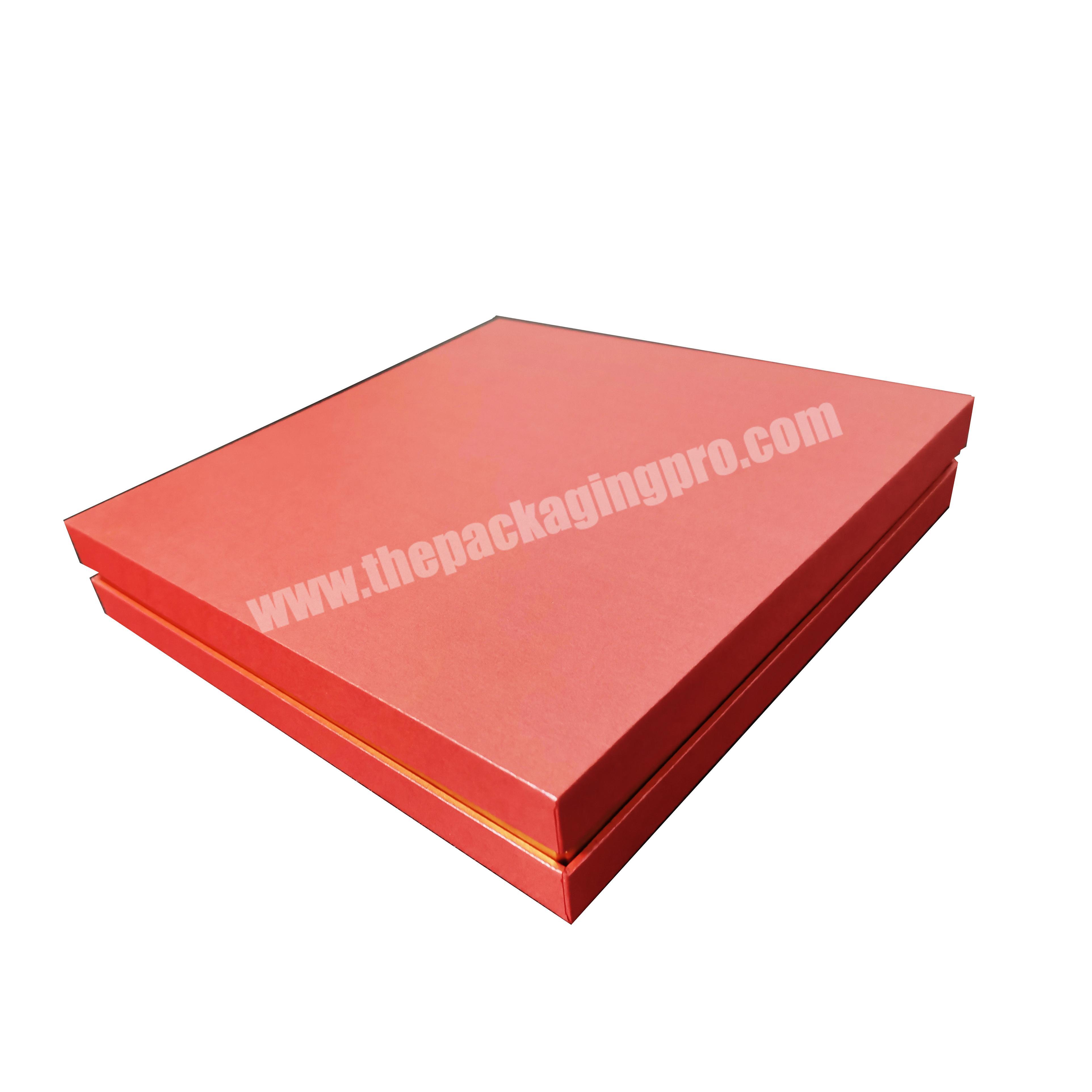 square custom logo orange print gift luxury customized packaging paper box