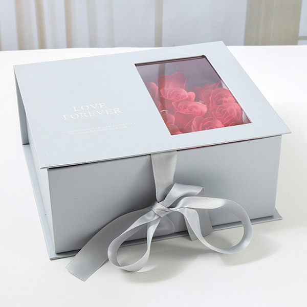 Square FLOWER BOUQUET BOX WITH OPEN WINDOW COVER