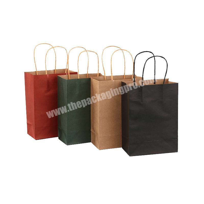 stock retail hot multi-functional recycled kraft paper bag promotional craft shopping bags with twisted paper handle