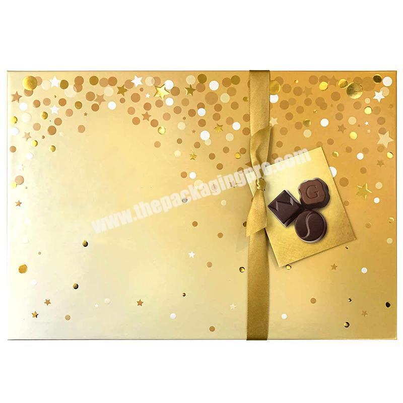 Stock shipping luxury black chocolate gift box for chocolate packaging box