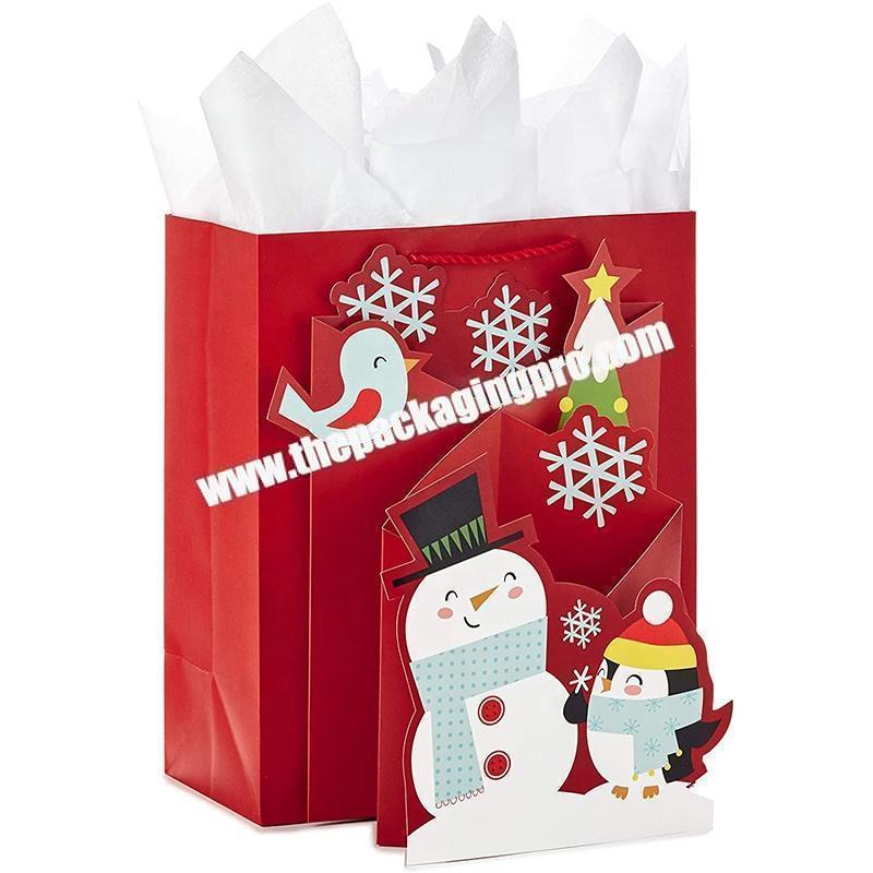 Stock shopping bag cheap merry christmas paper gift bag