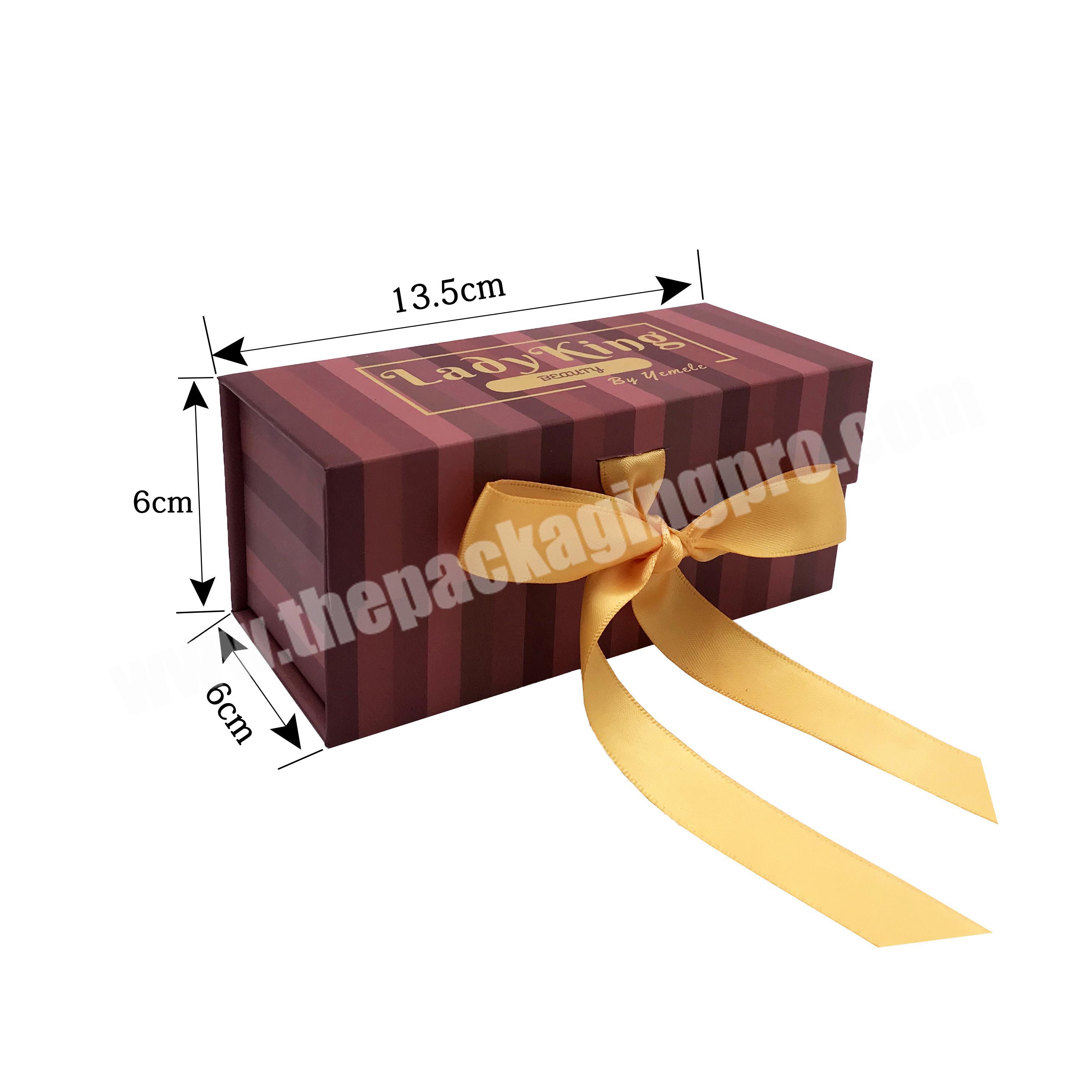 stripe gift boxpackaging magnetic cardboard box with logo customize eyelash gift box with foam