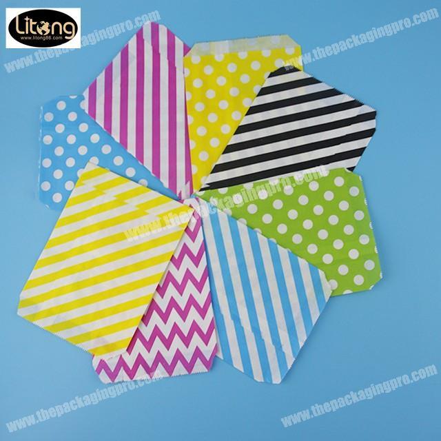 STRIPED CANDY PAPER BAGS FOR SWEET FLAVOUR BUFFET WEDDING CAKE GIFT SHOP