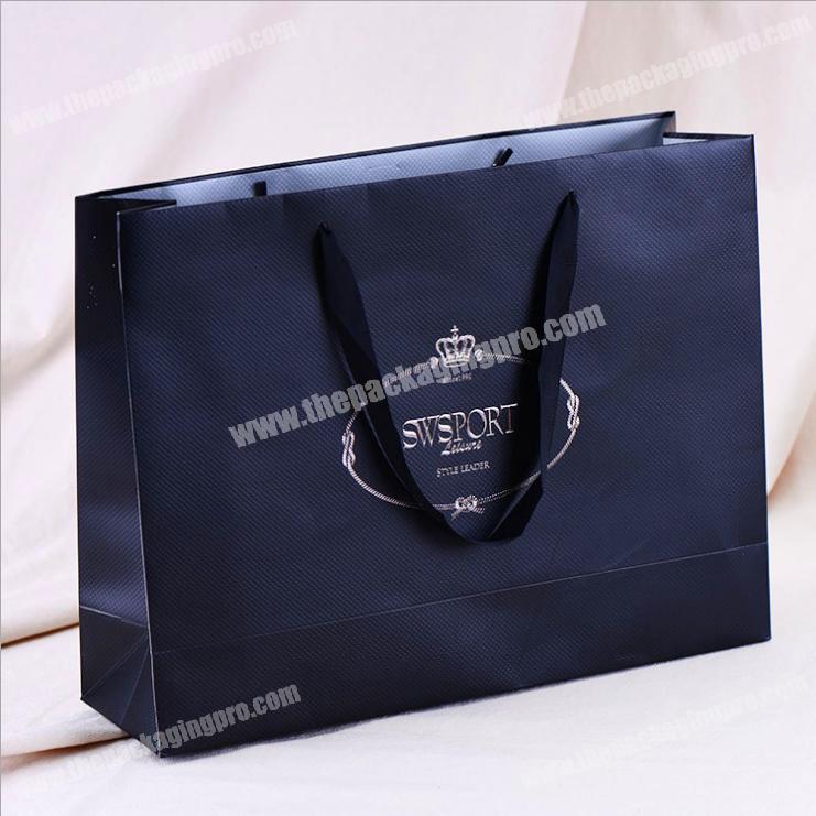 Stylish Handle Paper Bag Black Gift Bag Fashion Shopping Clothing Bags Ladies Handbags 2018