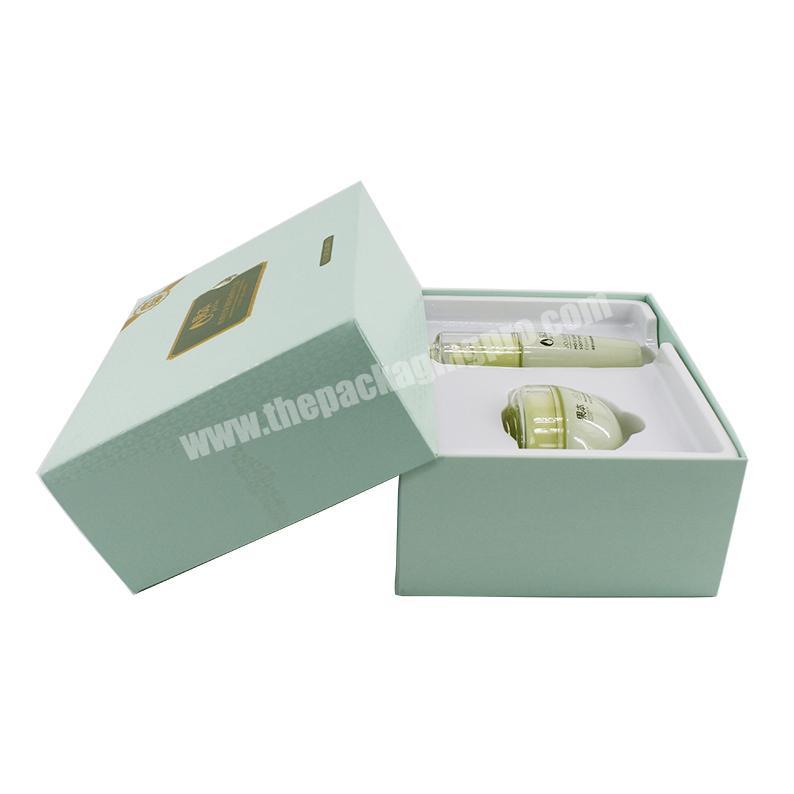 Sun nature custom serum packaging box silver paper card box biodegradable skin care packaging sets