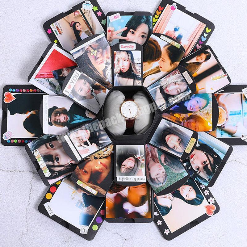 Surprise Explosion Box Hexagon Valentine Wedding Gift Confession DIY Photo Album Box Explosion Box Gift