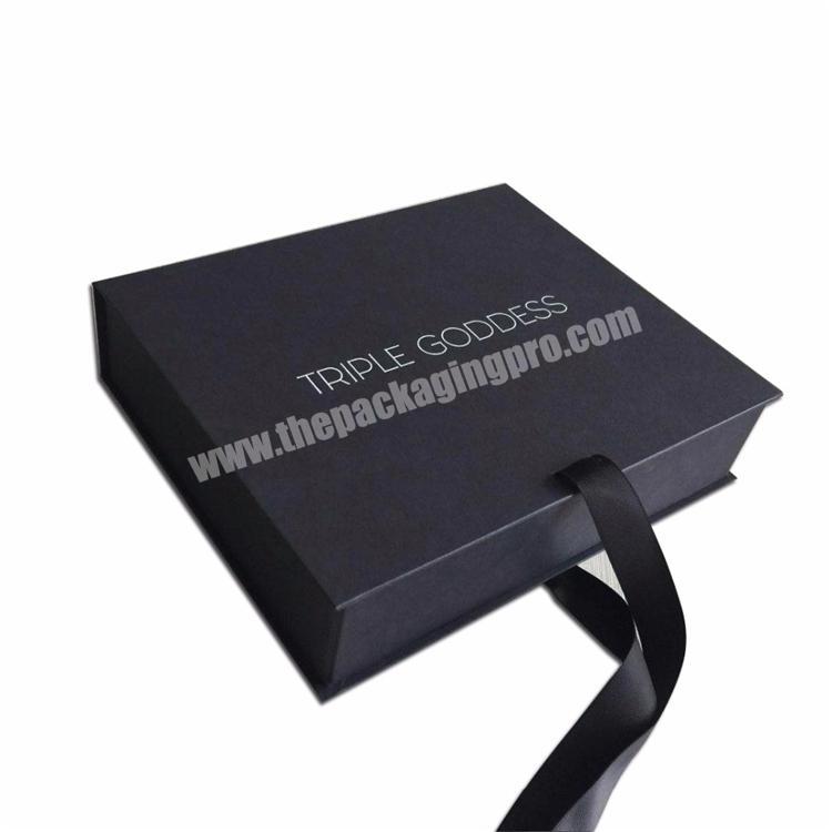 Sweet Luxury Jewellery Black Foldable Gift packaging paper box  Custom Folding Decorative Paper Packaging