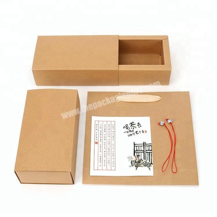 Tea packing carton kraft paper drawer box packing gift box