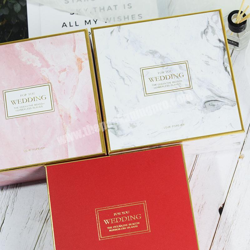 Tea Pink Flowver Rigid Marble Free Design & Sample Luxury White Kraft Corrugated Custom Sliding Paper Gift Drawer Packing Box
