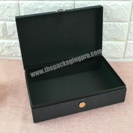 Texture paper rigid jewelry box packaging for necklace or other jewelry